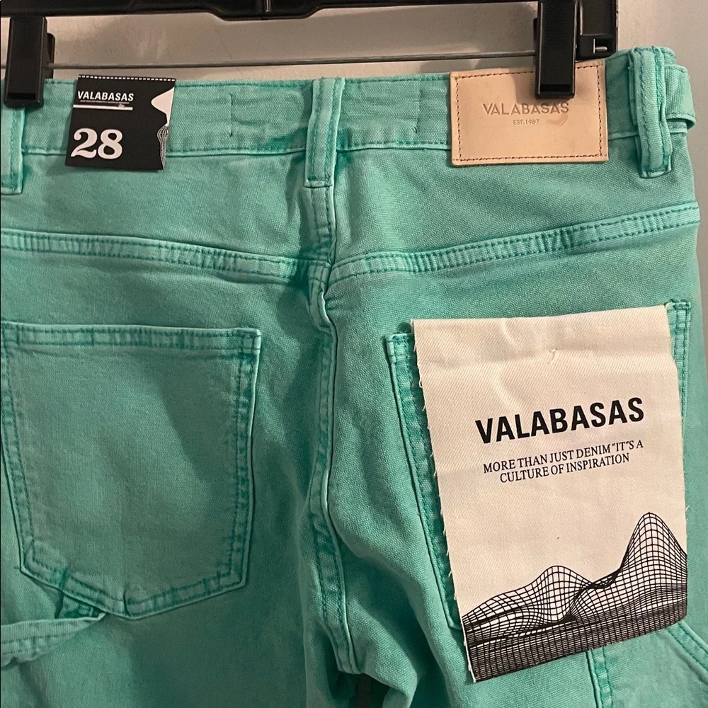 New Valabasas size 28 Revival Lt green wash cotton carpenter button fly Jean's - Picture 10 of 15